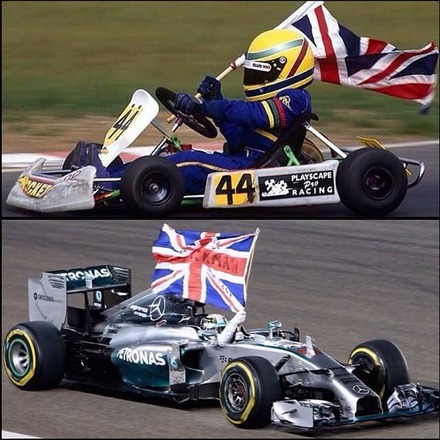 British Champion in 1995 at age 10. Two time Formula 1 World Champion in 2014 at age 29. #GodIsTheGreatest #WeMadeIt #TeamLH #44Forever http://instagram.com/p/wCG7Blr0zt/