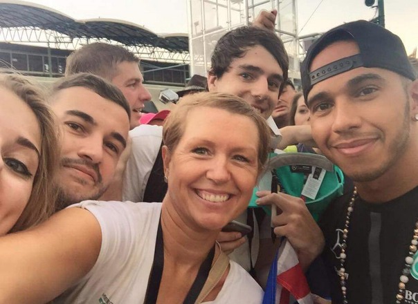 Lewis Hamilton met Stella McCartney at the fashion designer's spring 2016 show in Paris