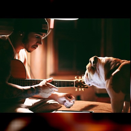 One of my favourite things to do when I have the time, is to relax &amp; play my guitar. Roscoe and Coco join in and sing along too! 😄 #ilovemusic #bestdogs #TeamLH