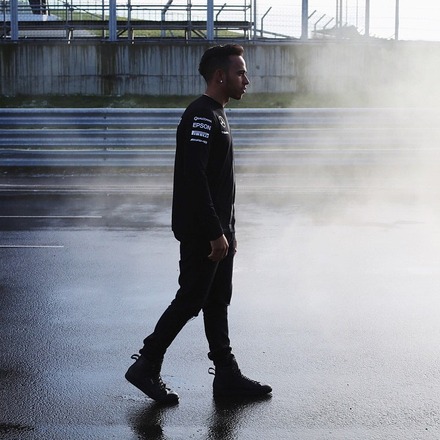 Walking the track at Silverstone, shooting a commercial for Petronas!