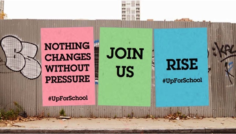 Who's  #UpForSchool ? I'm standing up with youth &amp; A World At School to get every child into school. Please join me: http://www.upforschool.org ﻿