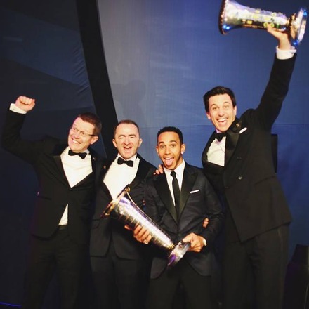 Thank you, and congratulations to these absolute legends. #MercedesBenz #FIAPrizeGiving #WorldChampions #Qatar http://instagram.com/p/wRBJcyr0wN/