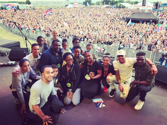 ​Brought some of my family on stage at Silverstone. Was amazing to share the experience with them in front of 30 thousand fans🙏🏾 #teamlh​ ​#bestfansintheworld #hamiltonfamily​ ​#blessed
